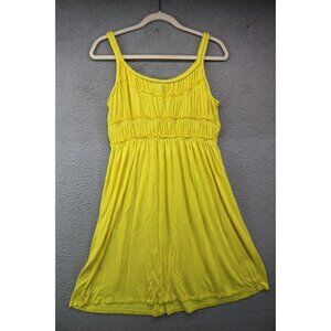 Spense Yellow Braided Straps Babydoll Sundress-Size Large-Viscose
